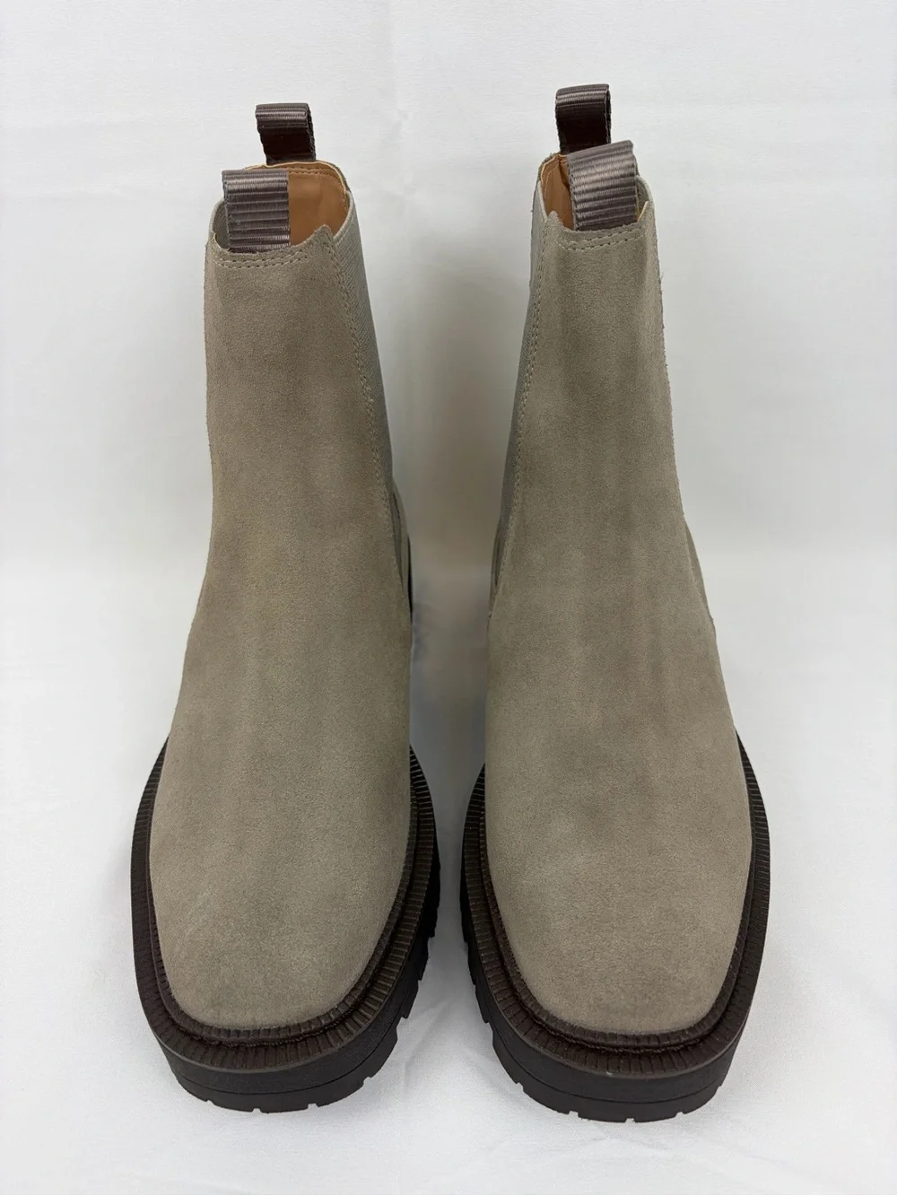 Sam Edelman Suede Leather Laguna Chelsea Boots Women’s 9 Grey Beige